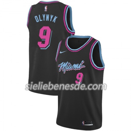 Herren NBA Miami Heat Trikot Kelly Olynyk 9 2018-19 Nike City Edition Schwarz Swingman